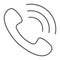 Call thin line icon, phone and communication