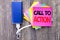 Call To Action. Business concept for Proactive Success Goal written on sticky note with copy space on old wood wooden background w