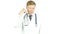 Call Us, Gesture by Doctor, White Background, Ready for Help