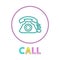 Call Web Button Linear Bright Outline Template