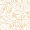 Calla flower seamless pattern. gold engraved