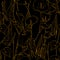 Calla flower seamless pattern. gold engraved ink art