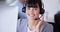 Callcenter, happy or portrait of woman with microphone for customer support, consulting or networking in studio. Face