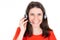 Callcenter woman customer support phone operator in headset call center