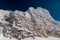 So called â€œfrozen wallâ€ in front of a blue sky in Austrian ski region of Hintertux Glacier