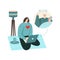 Caller Volunteer for a Senior flat vector illustration concept