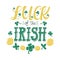 Calligraphic greeting card for St Patricks day