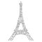 Calligraphic illustration with stylish Eiffel Tower