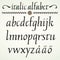 Calligraphic italic alphabet