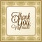 Calligraphic lettering - thank you