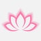 Calligraphic lotus blossom in pink-violet colors. Yoga symbol. Simple flat vector illustration