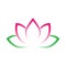 Calligraphic lotus blossom. Yoga symbol. Simple flat vector illustration