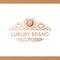 Calligraphic Luxury logo. Emblem elegant decor elements. Vintage