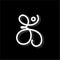 Calligraphic OM Hinduism Holy Symbol On Black Background