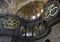 Calligraphic roundels and small dome inside the Hagia Sophia