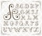 Calligraphic swirly alphabet