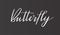 Calligraphy `Butterfly` inscription - sophisticated logo design. Couple business card designs included