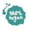 Calligraphy One Hundred Percent Vegan Label on a Blot