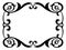 Calligraphy penmanship curly baroque frame black