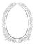 Calligraphy penmanship oval baroque frame black