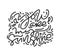 Calligraphy phrase you are my sunshine. Vector monoline Valentines Day Hand Drawn lettering. Heart Holiday sketch doodle