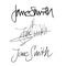 Calligraphy signature Jane Smith, handwritten set of different styles and pens