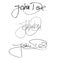 Calligraphy signature John Doe, handwritten set of different styles and pens