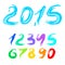 Calligraphy vector 2015 new year, set of digits