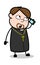 Calling - Cartoon Priest Religious Vector Illustration