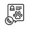 calling pet funeral service line icon vector illustration