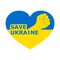 Calling for save of Ukraine. Raising hand of a man with heart shape