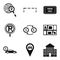 Calling a taxi icons set, simple style