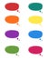 Callouts set with different messages on white background. Vector illustration. Cute interactive colorful clouds in the cartoon