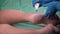 Callus peeling using professional pedicure tool.