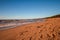 Calm Baltic sea background in golden hour