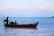 The Calm beach and stranded fish boats