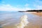 The Calm beach and stranded fish boats