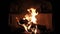 Calm beautiful fireplace flames slow motion