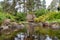 Calm and beautiful memorial in a cemetery in Mariestad Sweden