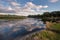 The calm clouds day over the river