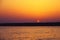 Calm colorful sunset landscape on the sea