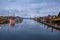 A calm cool evening on the waterfront in downtown Olympia Washington