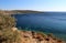 Calm emerald Aegean sea water at the very begining of Gokova Gulf near Bodrum in Turkey Mediterranean sea.