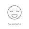 Calm emoji linear icon. Modern outline Calm emoji logo concept o