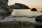 Calm evening cityscape of Castelsardo port