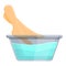 Calm foot bath icon, cartoon style