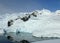 Calm glacier bay in antarctica