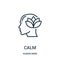 calm icon vector from human mind collection. Thin line calm outline icon vector illustration. Linear symbol for use on web and