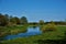 Calm landscape with Aller river near Wienhausen abbey