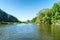 Calm landscape with blue river